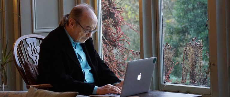 Older man on computer