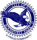 City of Roosevelt Park Logo - blue circle with bald eagle